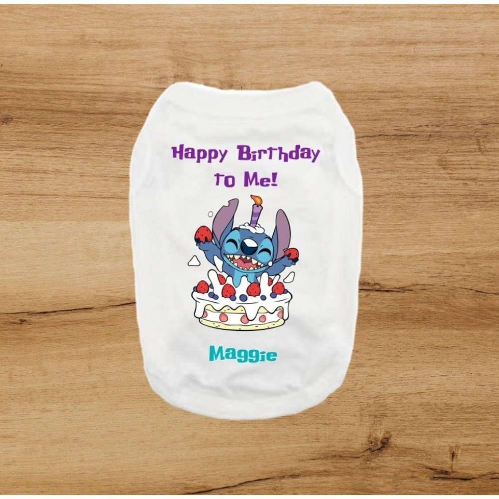 CUSTOM Birthday dog shirt | Birthday Stitch dog shirt | Birthday dog shirt